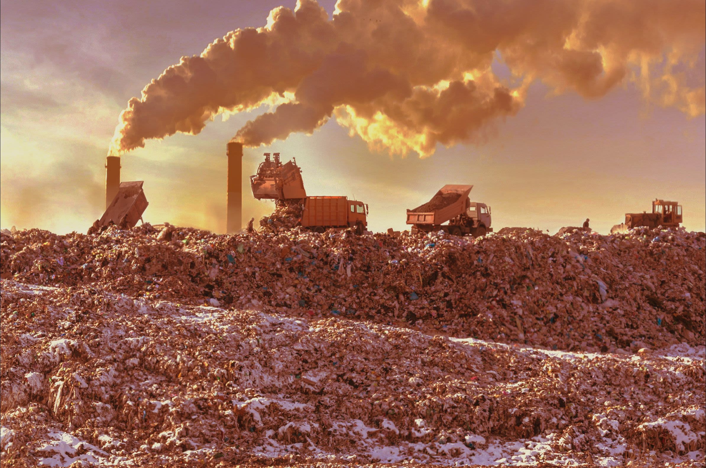 Imagen de vertedero e incineradoras de basura.