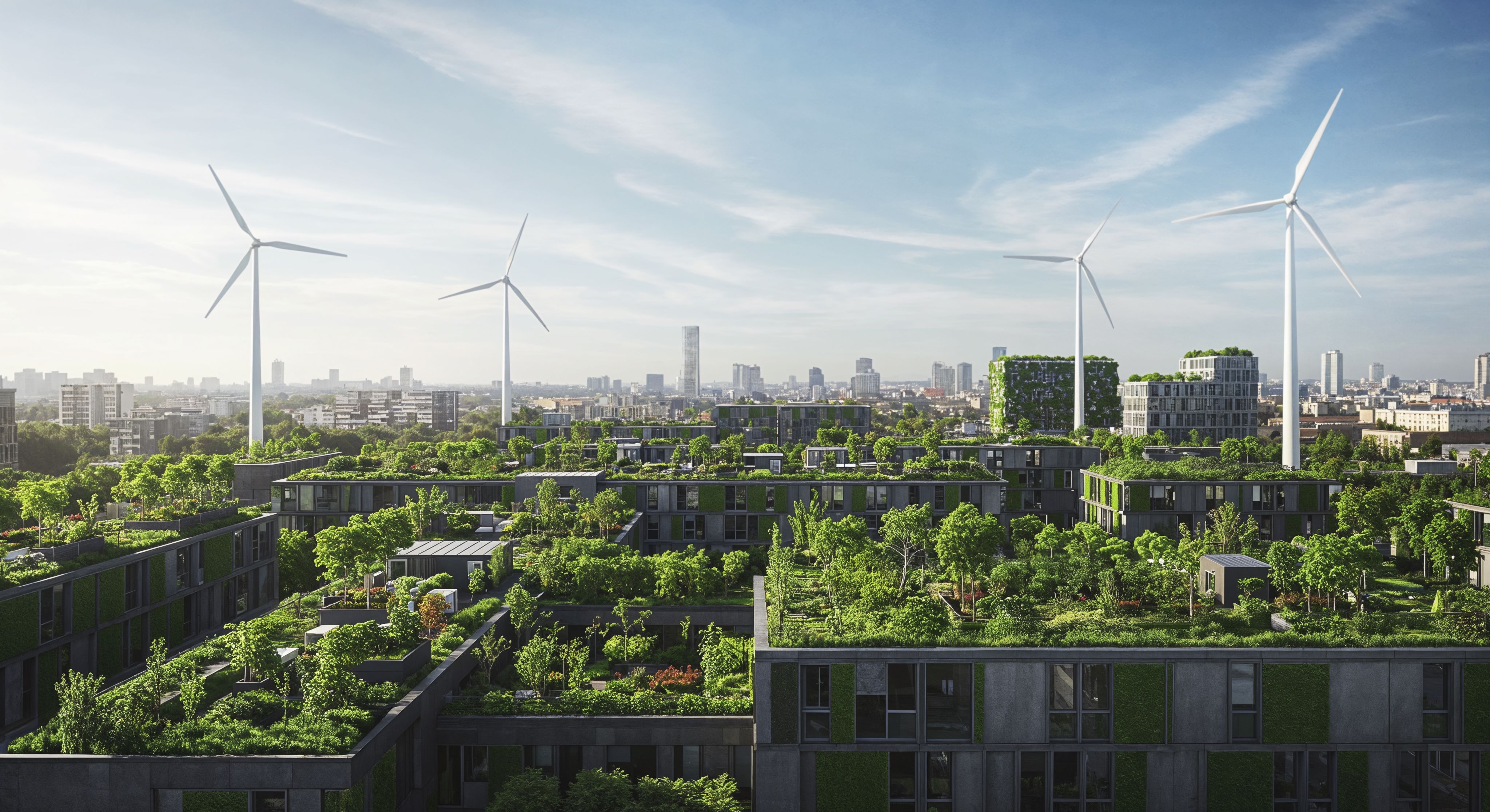 Ciudad sostenible creada con IA